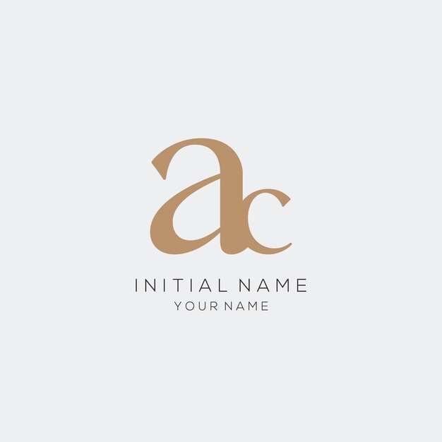 diseño de logotipo minimalista de la letra A C para marca personal o empresa