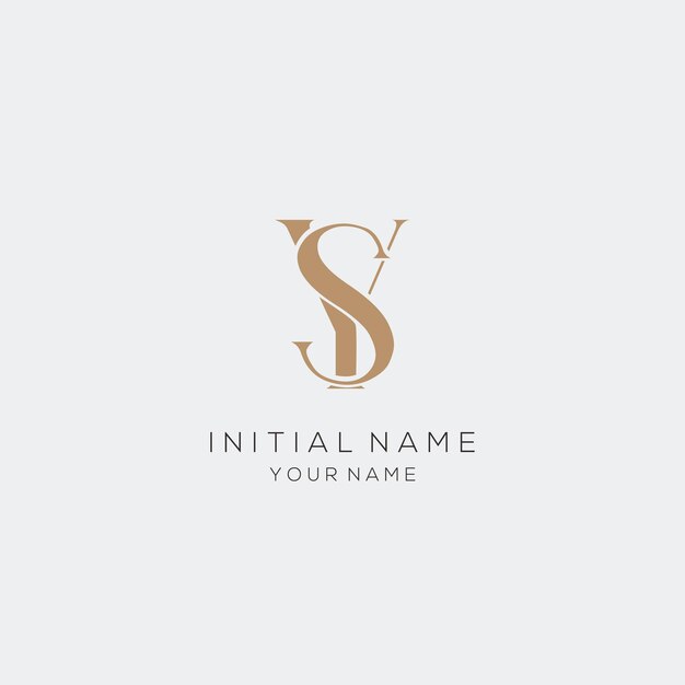 diseño de logotipo minimalista de la letra Y S para marca personal o empresa