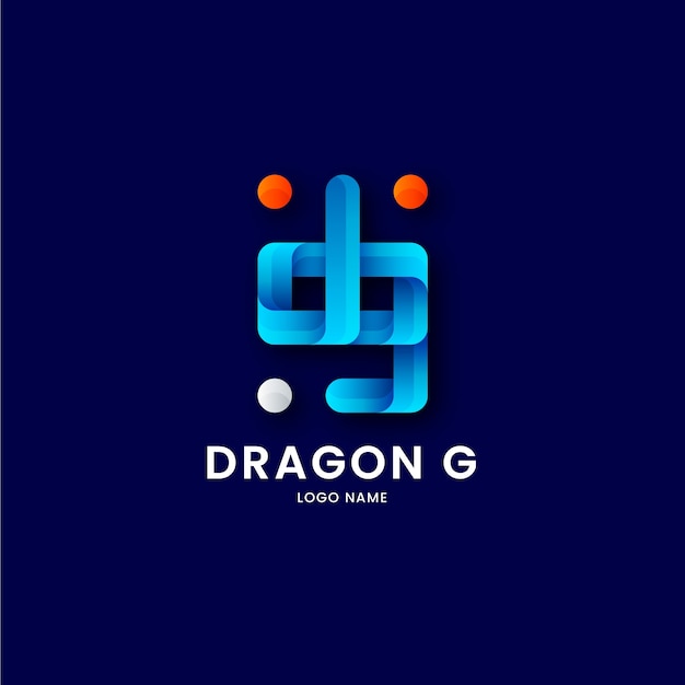 Vector gratuito diseño de logotipo de monograma degradado dg