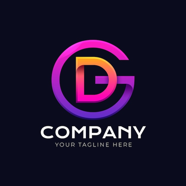 diseño de logotipo de monograma degradado