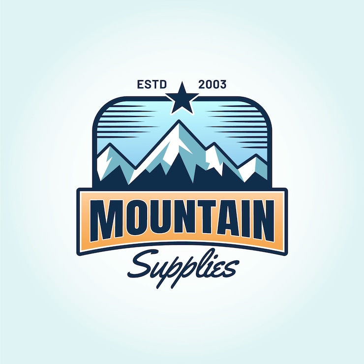 Vector gratuito diseño del logotipo de la montaña en gradiente