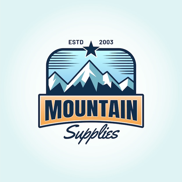 Diseño del logotipo de la montaña en gradiente