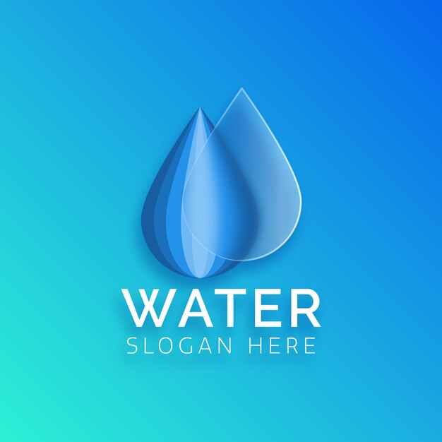 Diseño de logotipo de morfismo de vidrio degradado de agua