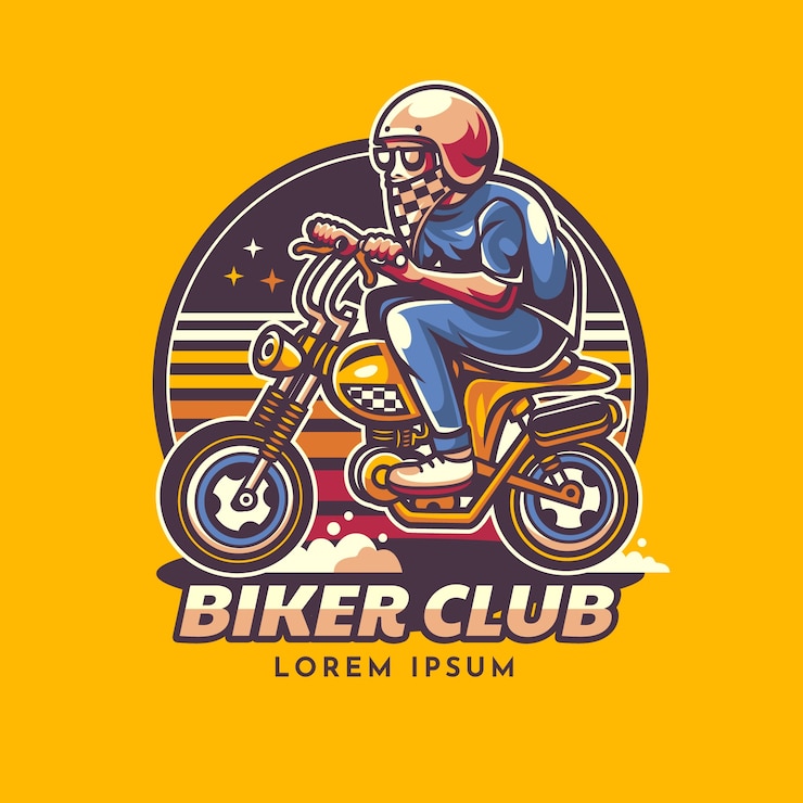 Vector gratuito diseño de logotipo de motociclista degradado