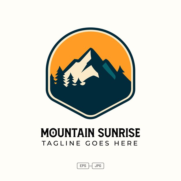 Diseño del logotipo de Mountain Sunrise Vector