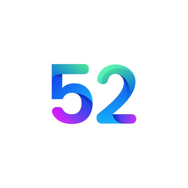 diseño del logotipo del número de gradiente vectorial