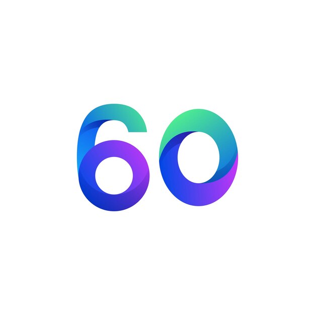 Diseño del logotipo del número de gradiente vectorial