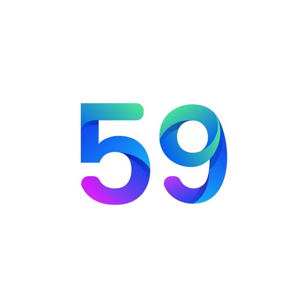 Diseño del logotipo del número de gradiente vectorial