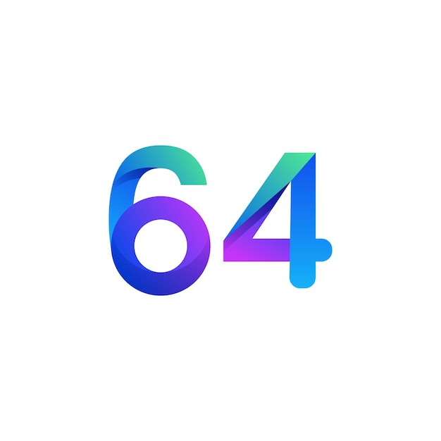 Diseño del logotipo del número de gradiente vectorial
