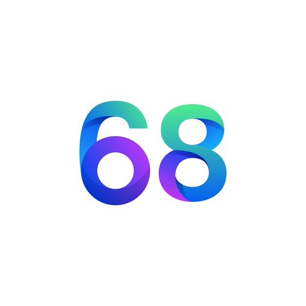 Diseño del logotipo del número de gradiente vectorial