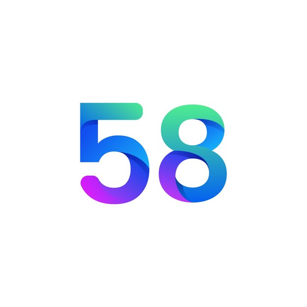 Diseño del logotipo del número de gradiente vectorial