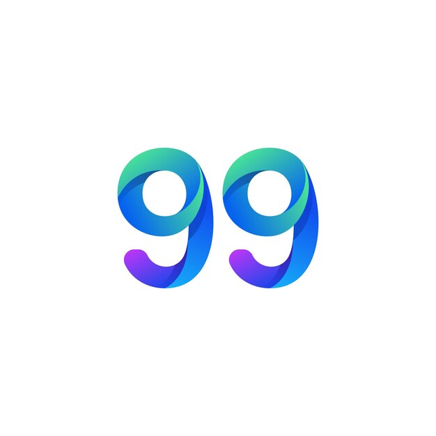 diseño del logotipo del número de gradiente vectorial