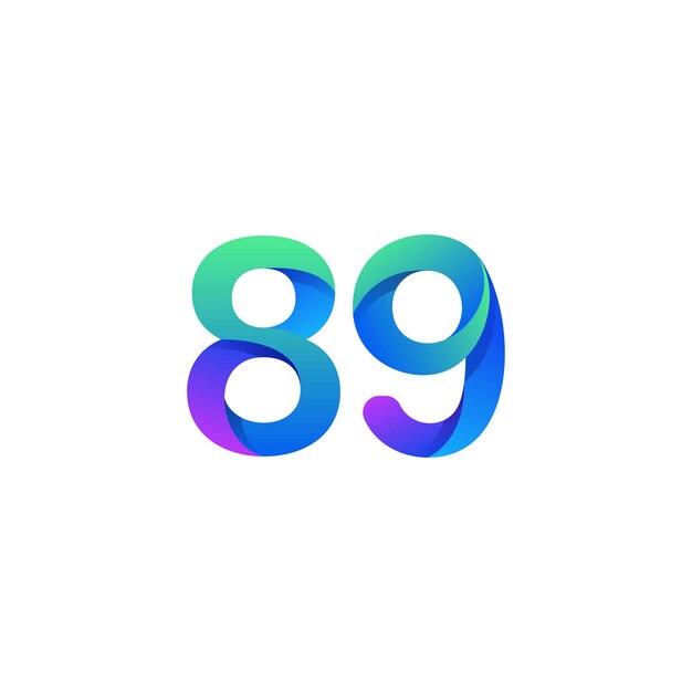 diseño del logotipo del número de gradiente vectorial