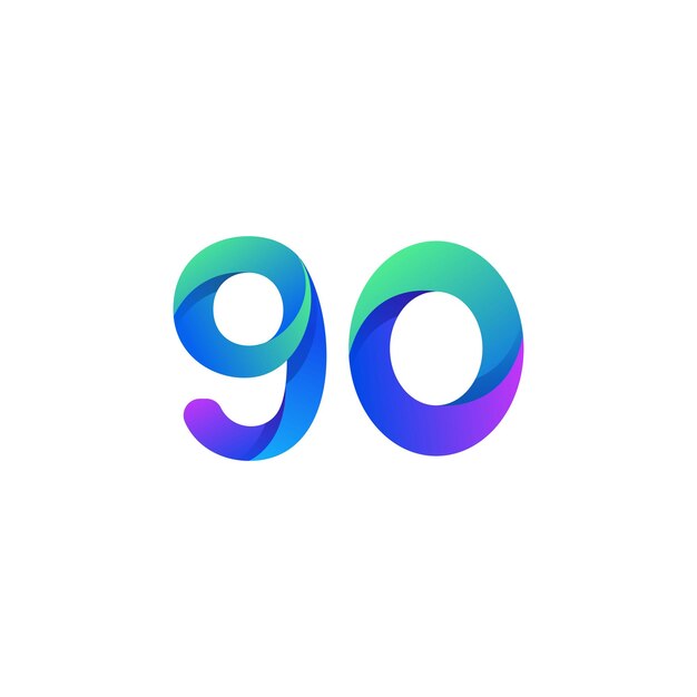 diseño del logotipo del número de gradiente vectorial