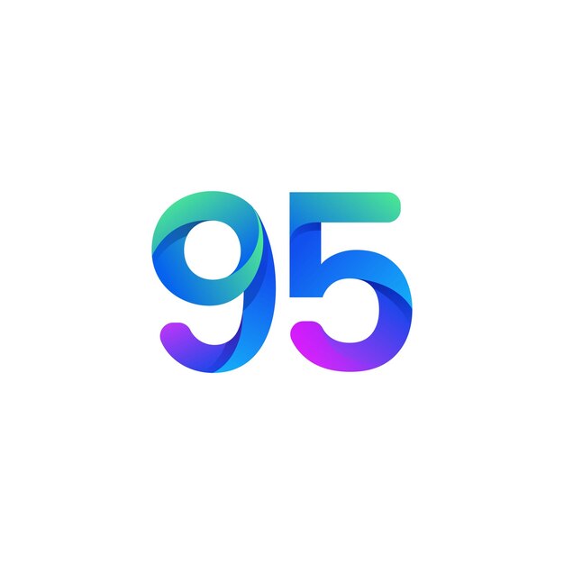 diseño del logotipo del número de gradiente vectorial
