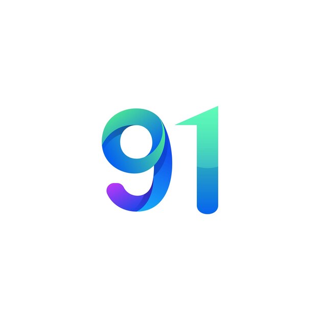 diseño del logotipo del número de gradiente vectorial