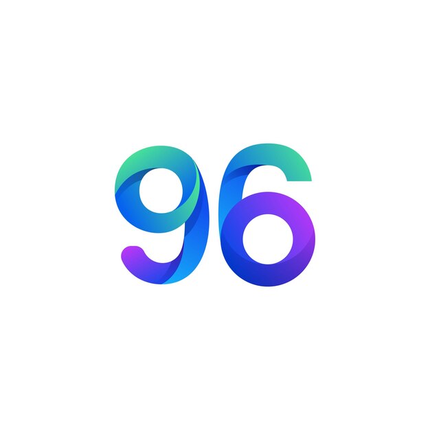 diseño del logotipo del número de gradiente vectorial