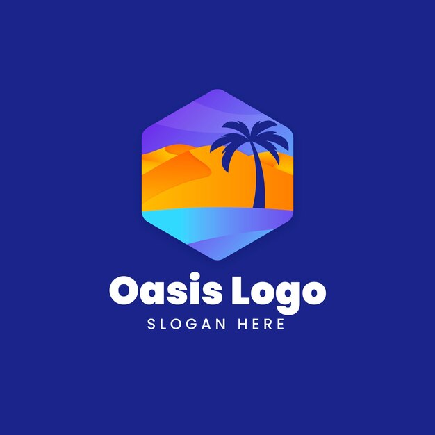 Diseño de logotipo de oasis degradado