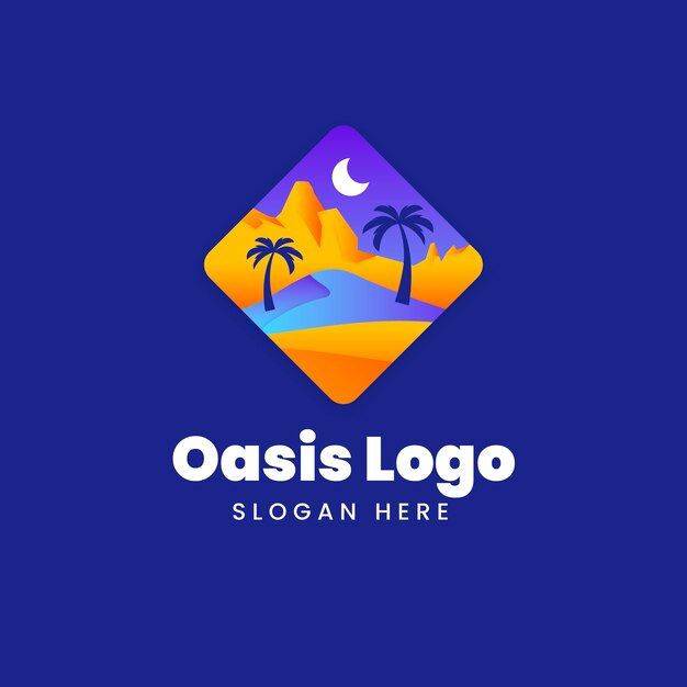 Diseño de logotipo de oasis degradado