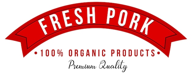 Vector gratuito diseño de logotipo de palabra de cerdo fresco para productos cárnicos orgánicos