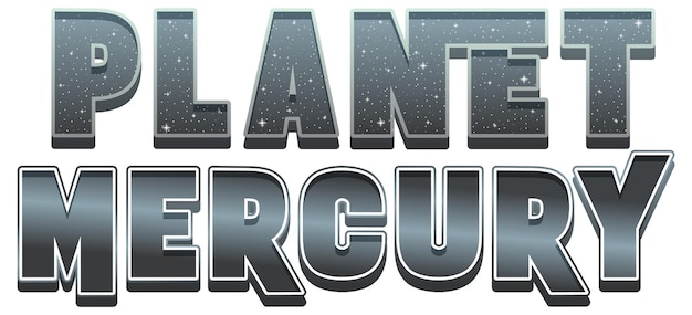 Diseño de logotipo de palabra planeta Mercurio