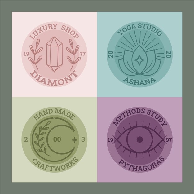 Diseño de logotipo de paleta de colores apagados