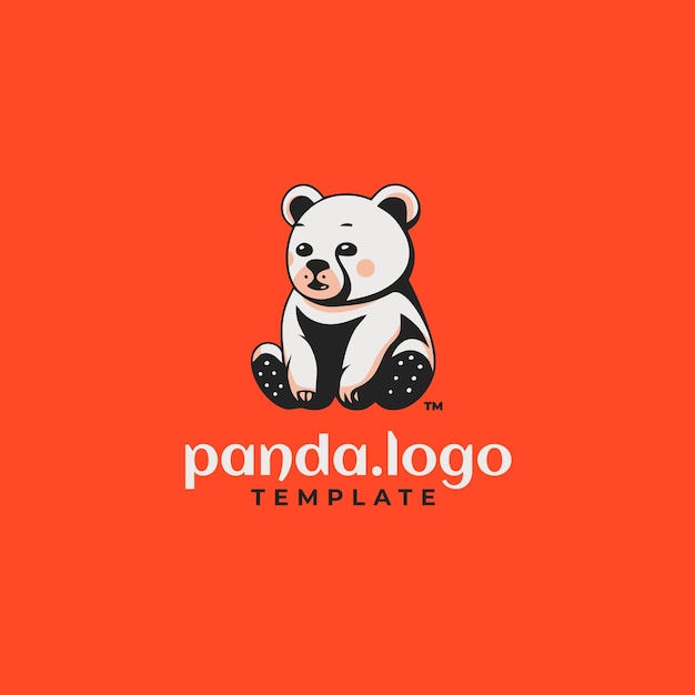 Vector gratuito diseño de logotipo pande sentado