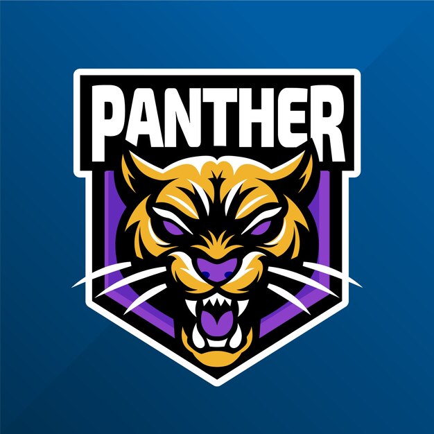 Diseño del logotipo de la pantera negra dibujado a mano