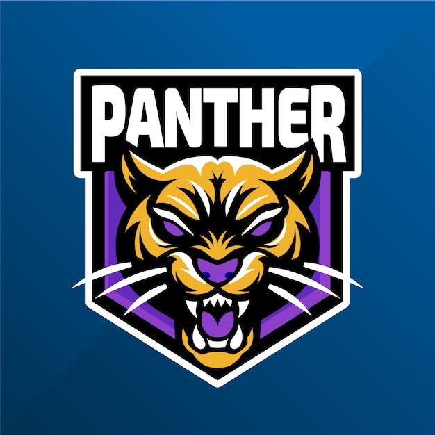 Diseño del logotipo de la pantera negra dibujado a mano