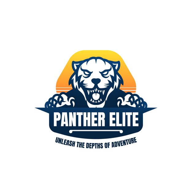 Diseño del logotipo de la pantera negra en gradiente