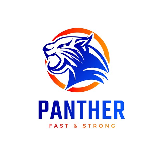 Diseño del logotipo de la pantera negra en gradiente