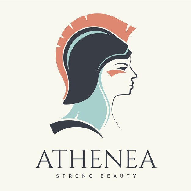Diseño de logotipo de personaje de Atenea