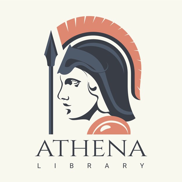 Diseño de logotipo de personaje de Atenea