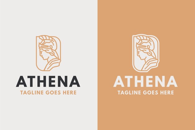 Diseño de logotipo de personaje de Atenea