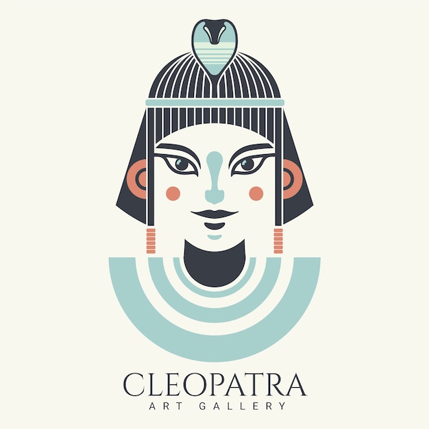 Diseño de logotipo de personaje de Cleopatra