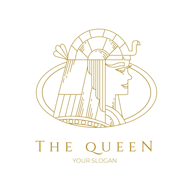 Diseño de logotipo de personaje de cleopatra