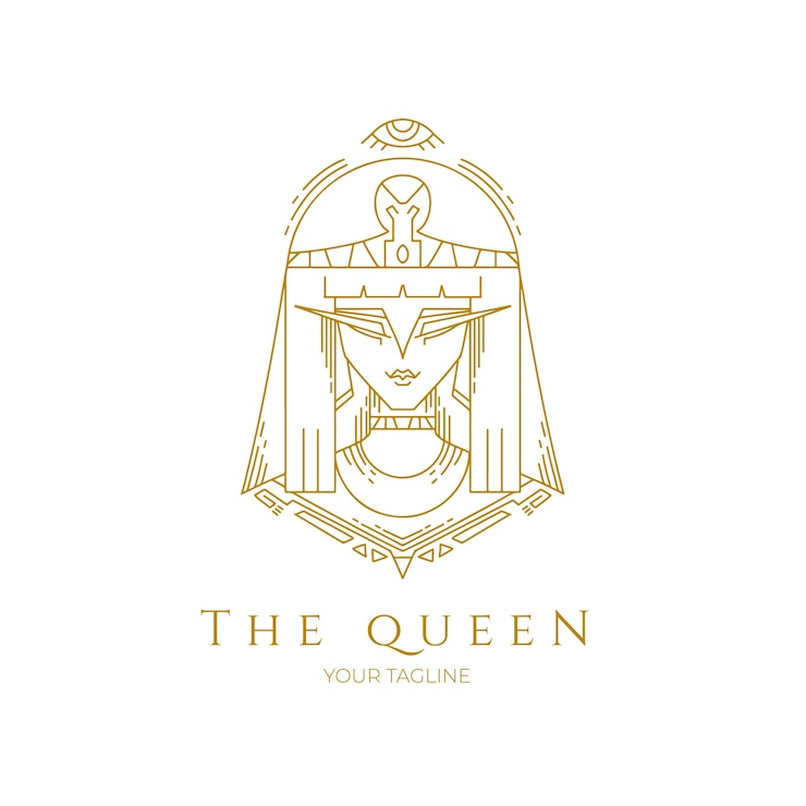 Vector gratuito diseño de logotipo de personaje de cleopatra
