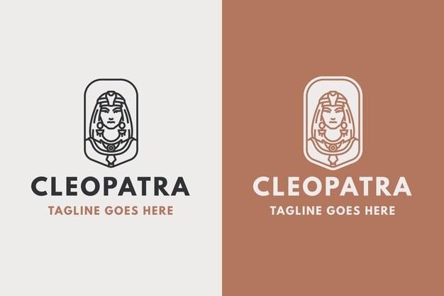 Diseño de logotipo de personaje de Cleopatra