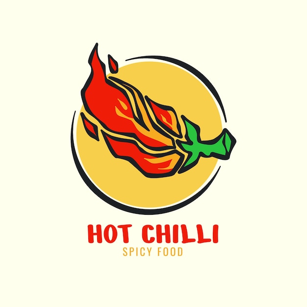 Diseño de logotipo picante dibujado a mano