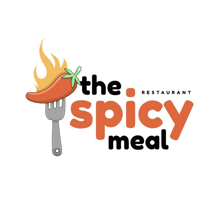 Vector gratuito diseño de logotipo picante dibujado a mano