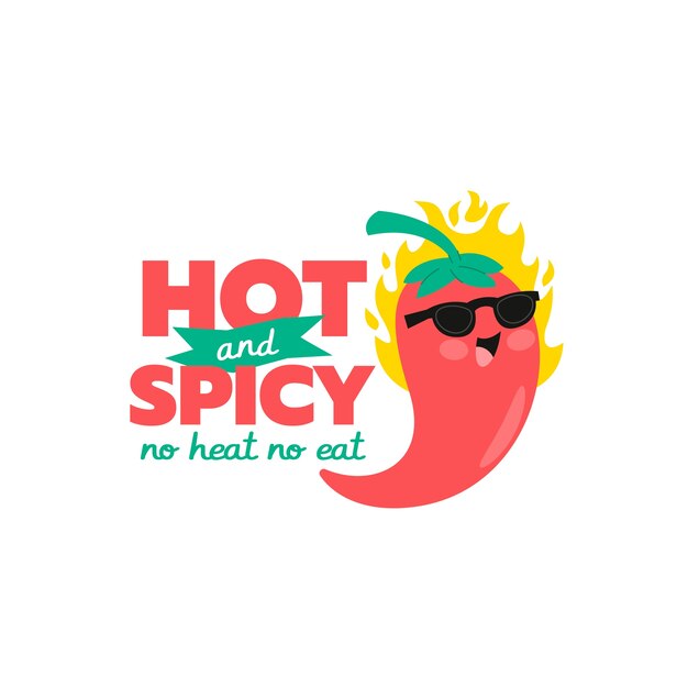 Diseño de logotipo picante dibujado a mano