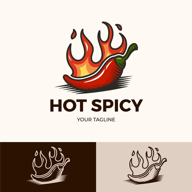 Diseño de logotipo picante dibujado a mano