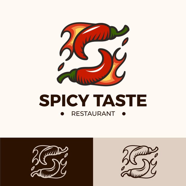 Diseño de logotipo picante dibujado a mano