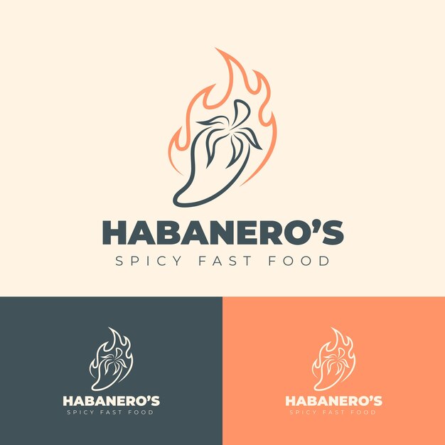 Diseño de logotipo picante dibujado a mano