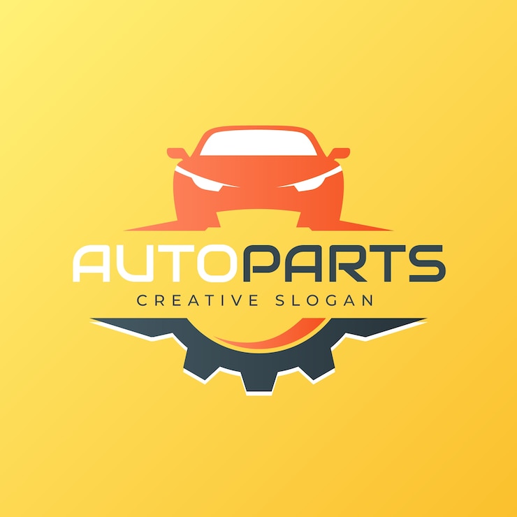 Vector gratuito diseño de logotipo de piezas de automóvil degradado