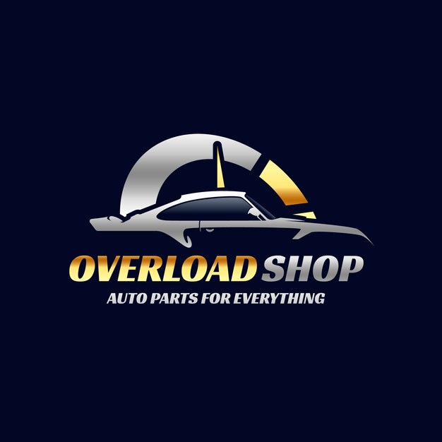 Diseño de logotipo de piezas de automóvil degradado
