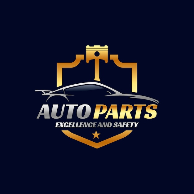 Diseño del logotipo de las piezas de automóviles gradientes