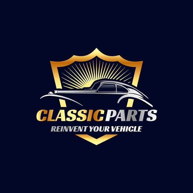 Diseño del logotipo de las piezas de automóviles gradientes