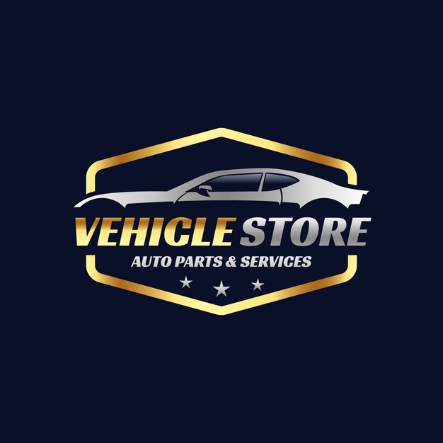 Diseño del logotipo de las piezas de automóviles gradientes