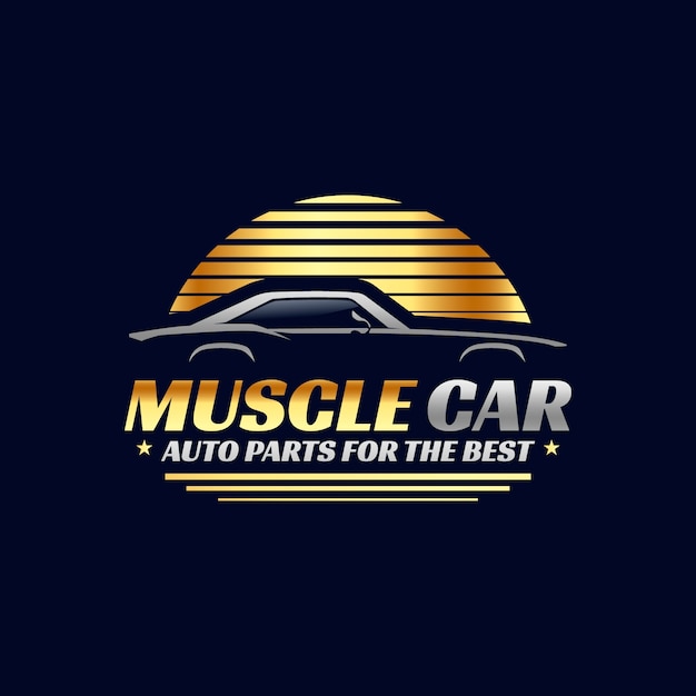 Diseño del logotipo de las piezas de automóviles gradientes